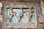 Bagan Myanmar. Dhammayazika pagoda, glazed Jataka plaques. 